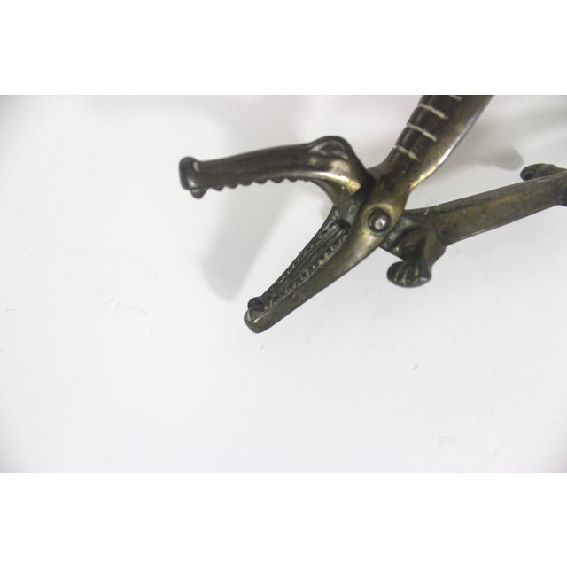 Vintage Brass Crocodile Nut Cracker Alligator Nutcracker, Bar Cart Styling For Sale - Image 6 of 11