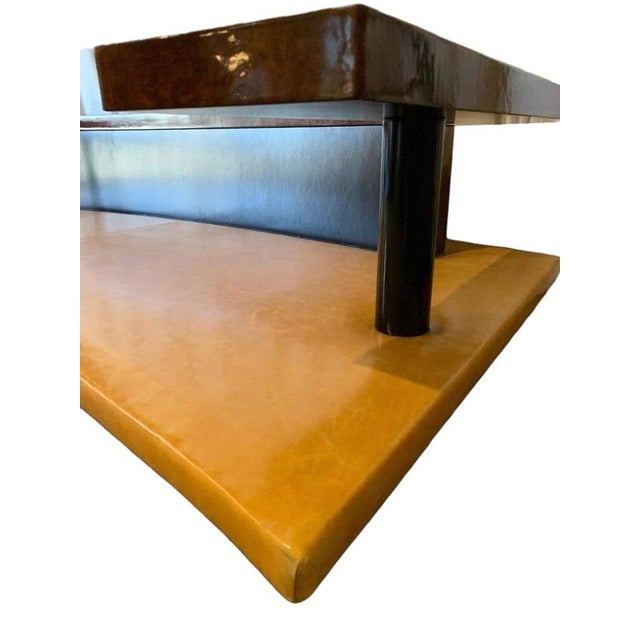 Wood Vintage American Art Deco–Style Sofa, Late 20th Century (C. 1980s) For Sale - Image 7 of 10