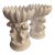Vintage White Ceramic Monkey Bananas Tall Catchall Statues Bowls- A Pair For Sale