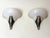 Art Deco Style Hand-Carved Alabaster and Brass Wall Sconces, 1980, Set of 2 For Sale - Image 3 of 15