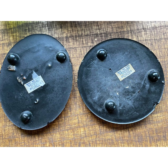 Vintage Resin Abalone Shell Trivet - Hot Plate Measurements 5-1/2" x 7-1/2" In Good condition -original stickers on backs