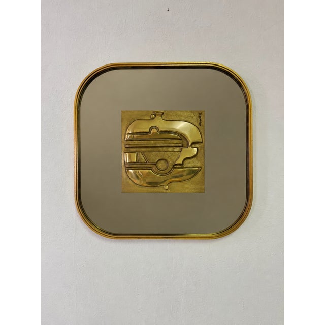 Metal Mirror in Mirrored Glass by Luciano Frigerio For Sale - Image 7 of 7