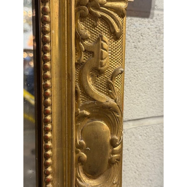 Large Scale French Louis XVI Carved and Giltwood Mirror For Sale - Image 4 of 5
