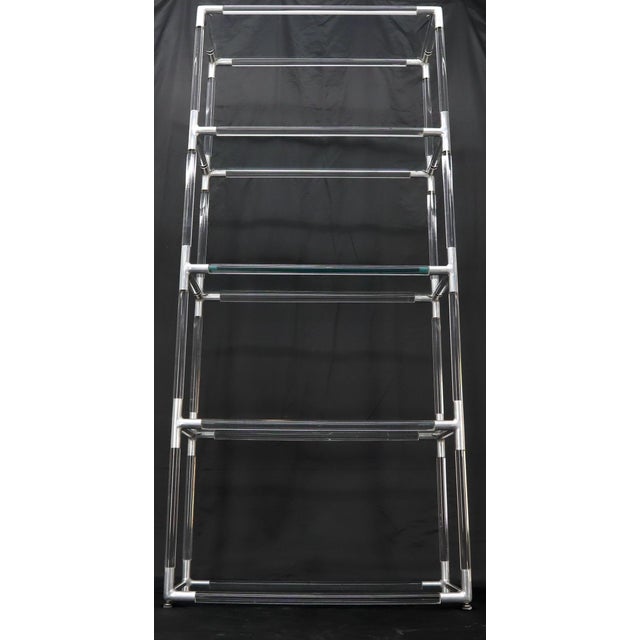 5-Tier Lucite and Glass Mid-Century Modern Étagère Shelf Wall Unit For Sale - Image 13 of 13
