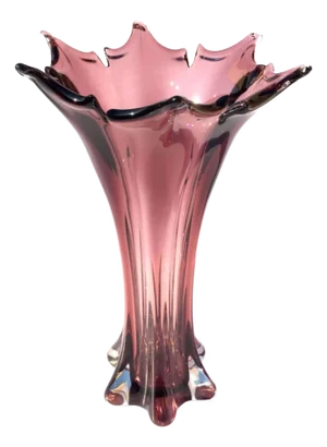 Tall Modern Design Purple Glass Vase by Yourmurano