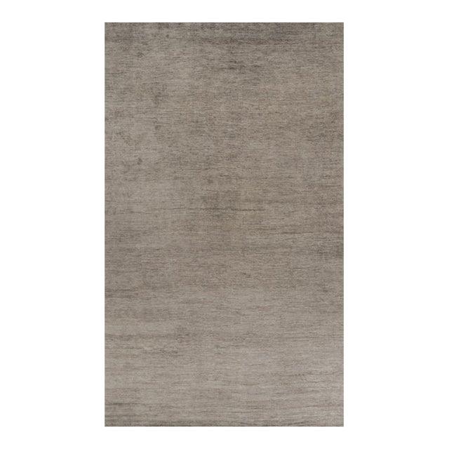 Rug & Kilim’s Oversized Modern Textural Rug in Brown, Gray and Beige Striae - 13x22 For Sale