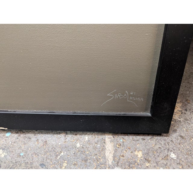 Original oil painting by Maine artist and sailor, Jeffrey Sabol. Beautiful sailboat in shades of grey black and neutral....