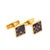 Modern Late 20th Century Men's Vintage Bvlgari 18k Gold Blue Lapis Brown Tiger’s Eye Checkers Cufflinks, A Pair For Sale - Image 3 of 8