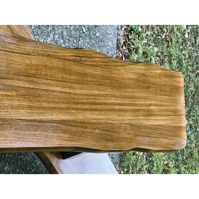 Brutalist Benches in Blond Elm from Aranjou, France, 1960s, Set of 2 For Sale - Image 6 of 18