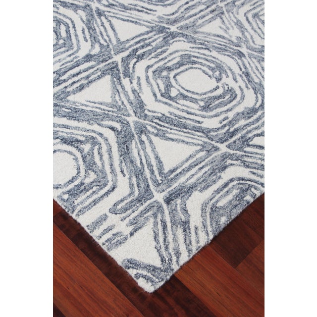 Textile Exquisite Rugs Melbourne Hand Loom Wool & Cotton Dark Blue - 12'x15' For Sale - Image 7 of 9