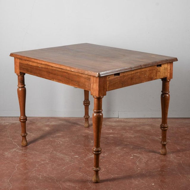 Wood Table with Turned Legs and Drawer For Sale - Image 4 of 18
