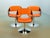 Rudi Verelst Orange Dining Chairs on Chrome Pedestal attributed to Rudi Verelst for Novalux, 1960s, Set of 6 For Sale - Image 4 of 18