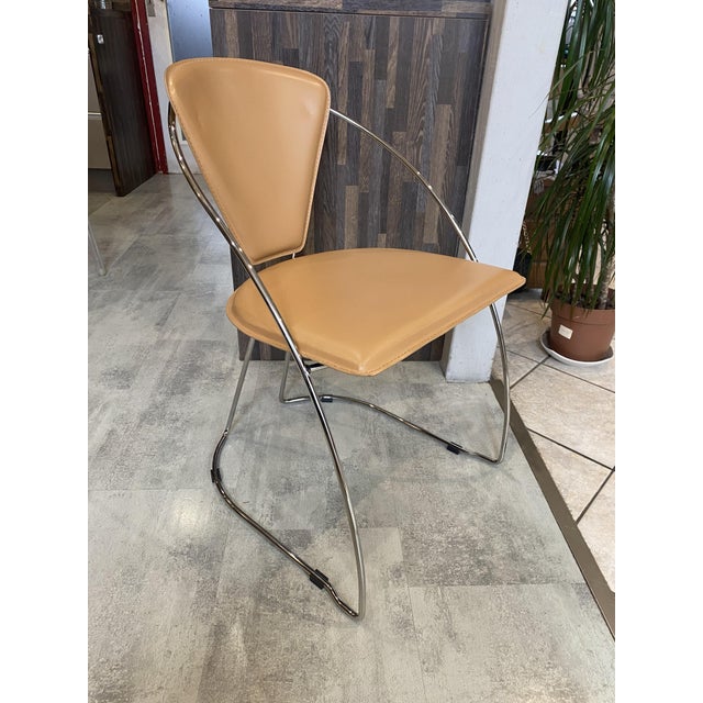 Vintage Linda Armchair in Camel-Colored Leather by Arrben, 1980 For Sale - Image 3 of 18