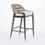 Fara Mahogany, Polypropylene Weave & Linen Upholstered Bar Stool For Sale - Image 4 of 10