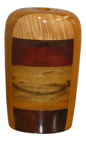 Paul LaMontagne Studio Inlaid Turned Wood Vase