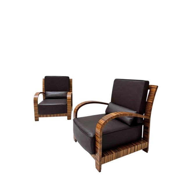 Vintage Art Deco Lounge Chairs with Leather Cushions, 1930s, Set of 2 For Sale - Image 15 of 15