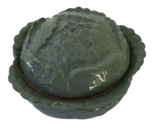 1960s Cabbage Form Small Limoges Lidded Pin or Jewelry Box
