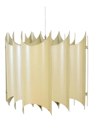 1960s Stilnovo Aluminum Shield Chandelier Italy