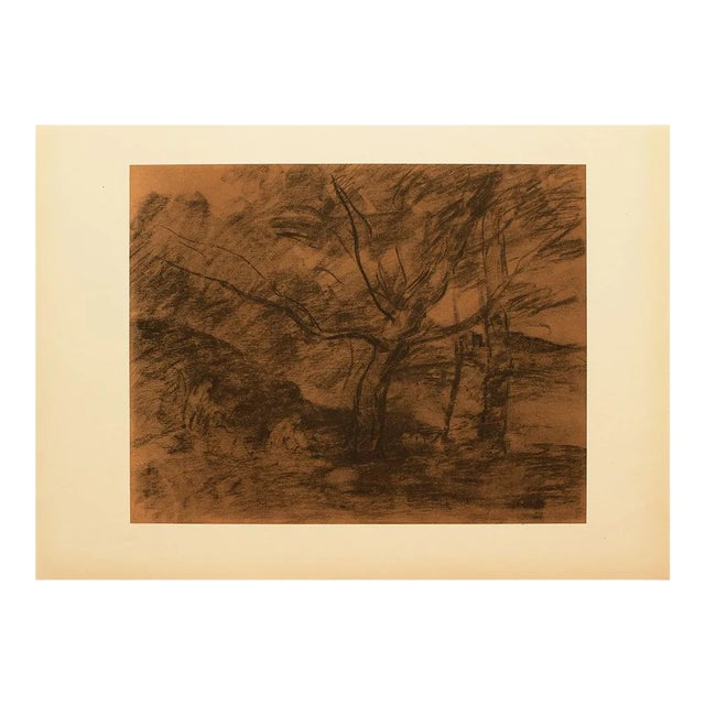 1959 After Camille Corot "Landscape" Vintage Hungarian Photogravure For Sale
