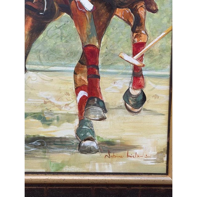 Sabine Nielsen, Monumental Polo Scene, 2001, Oil on Canvas, Framed For Sale - Image 3 of 6
