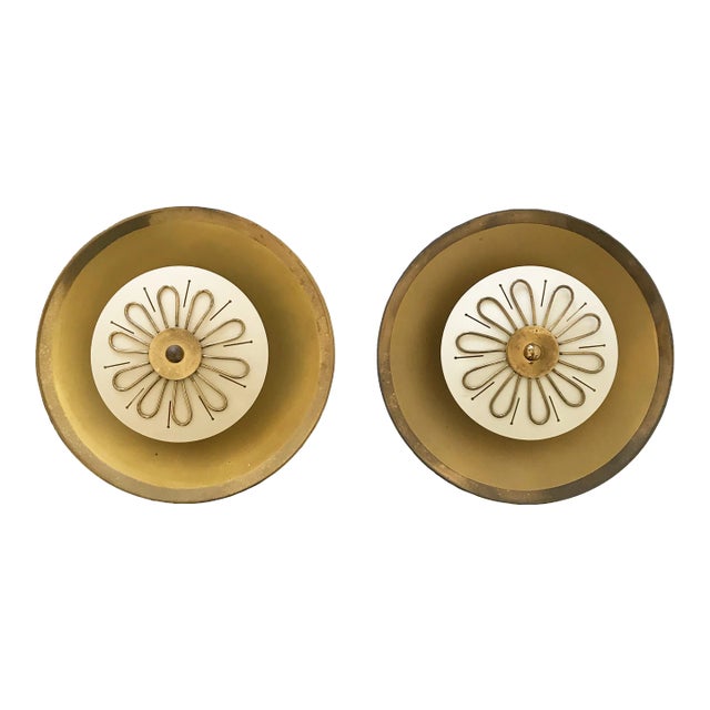 Mid-Century German Wall Lights or Flush Mounts from Wila, 1950s, Set of 2 For Sale