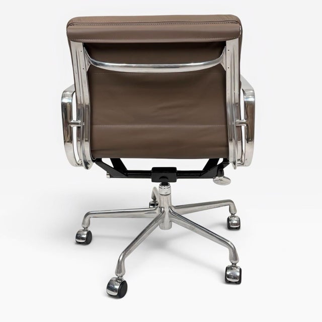 Early 21st Century Herman Miller Eames Aluminum Group Soft Pad Management Chair - Espresso Brown Leather For Sale - Image 5 of 10