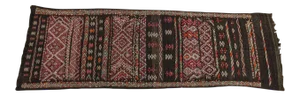 1950s Vintage Moroccan African Tuareg Black Runner-5‚Ä? ?ó 15‚Ä?5‚&