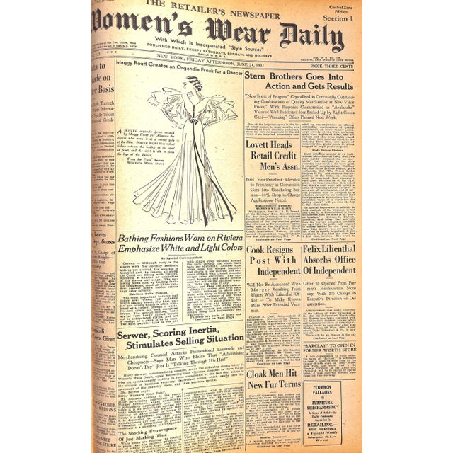 Paper Women's Wear Daily June 1932 For Sale - Image 7 of 11