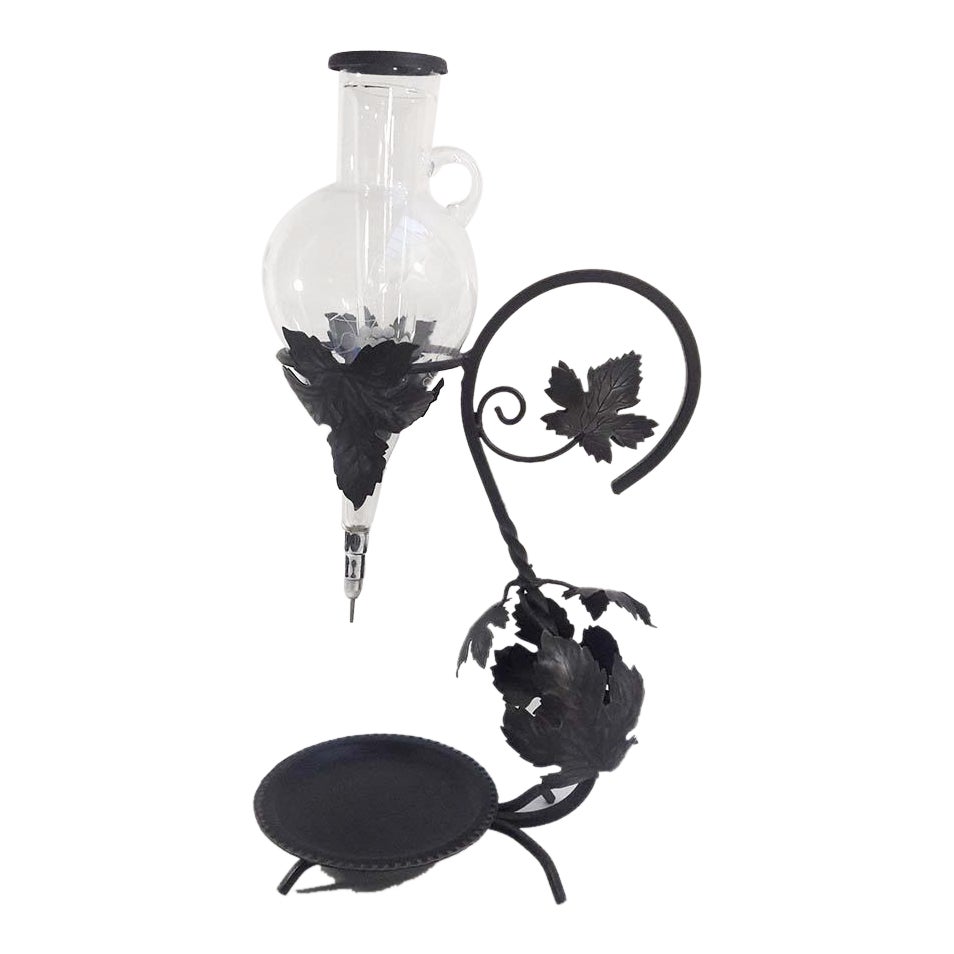 Vintage Wine Aerator Decanter on Wrought Iron Stand Chairish