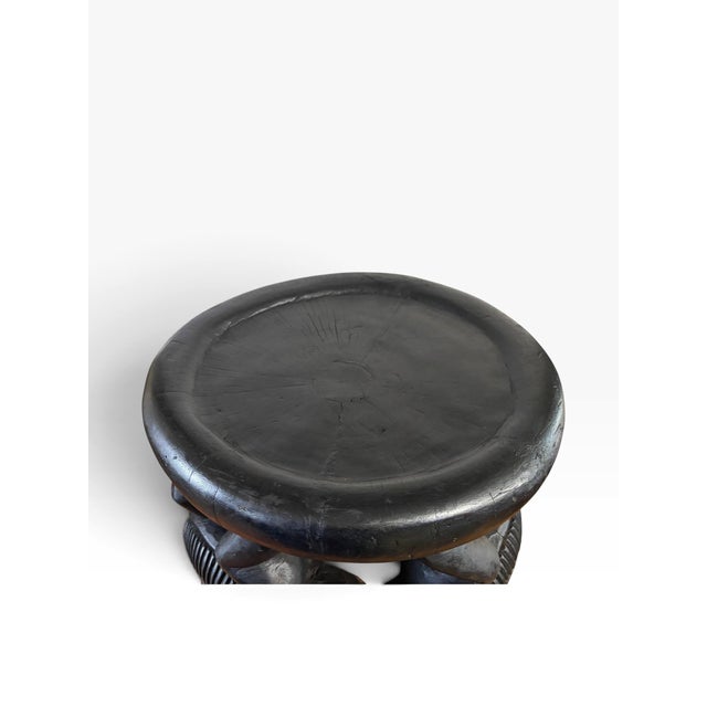 Vintage Tribal Nobility Bamileke Lizard Stool/Table Cameroon 16" H For Sale - Image 9 of 9