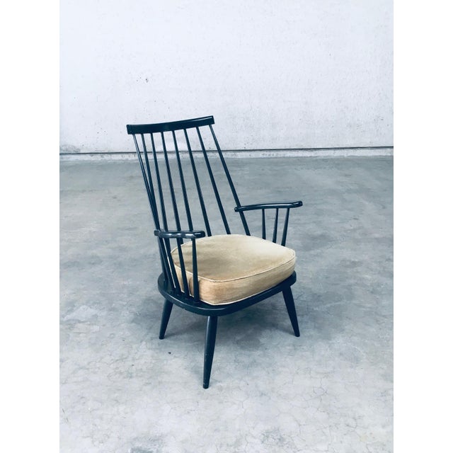 Set of Scandinavian Spindle Back Lounge Chair Set, Denmark, 1960s For Sale - Image 11 of 18