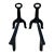 Antique Heavy Cast Iron Loop Top Fireplace Andirons Fire Dogs Pair Early 1900s For Sale - Image 4 of 17