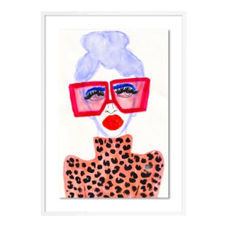 Colorful Girl by Kendra Dandy in White Framed Paper, Large Art Print For Sale