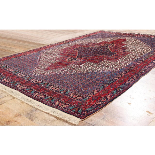 Red Vintage Persian Bijar Rug, 06'09 X 10'04 For Sale - Image 8 of 10