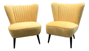 Set of Yellow Lounge Chairs, 1950s