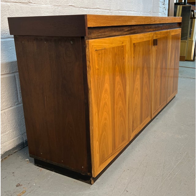 Vintage Modern Figured Wood Buffet For Sale - Image 4 of 18