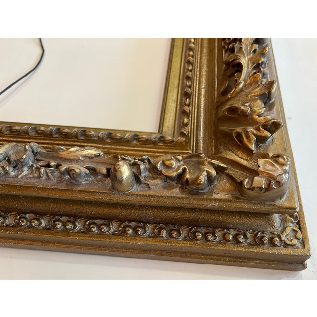 Gold Vintage Rococo Baroque Style Gold Ornate Frame For Sale - Image 8 of 15