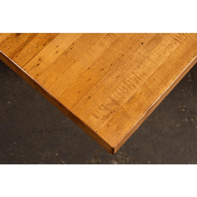 Early 20th Century Industrial Maple-Top Pub Table on Cast-Iron Pedestal For Sale - Image 12 of 15