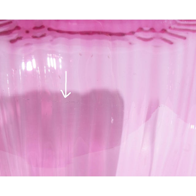 Late 20th Century Pilgrim Glass Cranberry Oversized Vase For Sale - Image 5 of 8