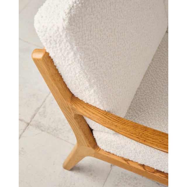 Mid-Century Danish Three-Seater Sofa in Oak with Bouclé Cover by Ole Wanscher for France & Son, 1950s For Sale - Image 14 of 18