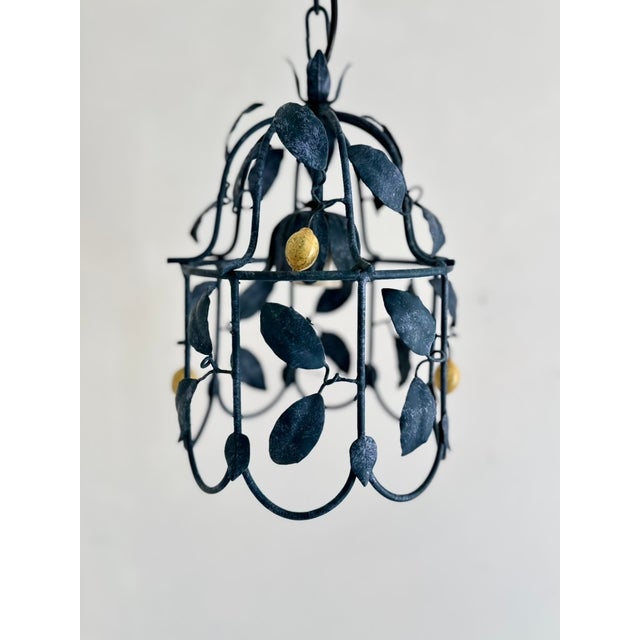 French Tole Cage Chandelier with Lemons from J.P. Ryckaert, 1980s For Sale - Image 13 of 18