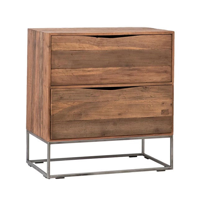 Wood Salvaged Teak Modern Bedside Table / Nightstand For Sale - Image 7 of 10