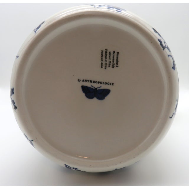 Ceramic Anthropologie Loren Pitcher/Vase Floral Design Hand-Painted Hard to Find For Sale - Image 7 of 7