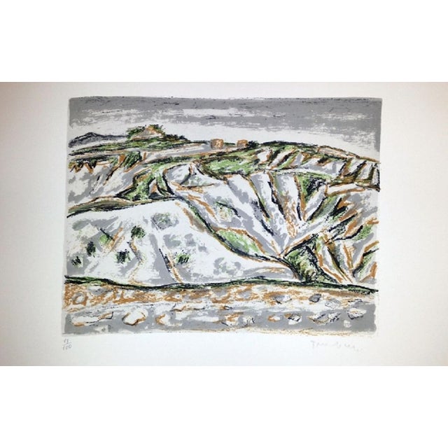 Le Crete a Monte Oliveto - Original Lithograph by Orfeo Tamburi - 1970s For Sale
