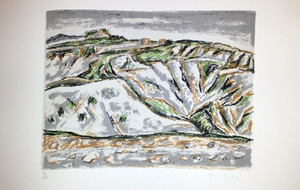 Le Crete a Monte Oliveto - Original Lithograph by Orfeo Tamburi - 1970s
