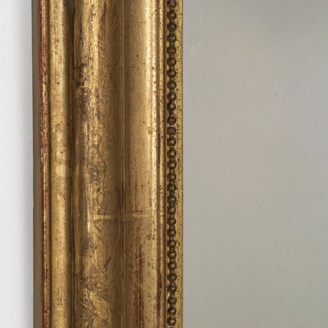 19th Century Louis Philippe Mirror with Leaf Etchings For Sale - Image 5 of 8