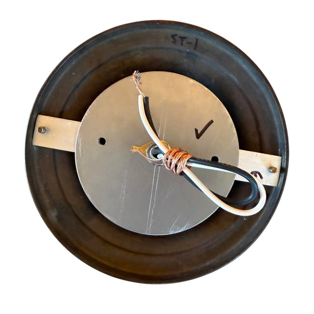 Signed Vintage Stiffel Ribbed Milk Glass Flushmount Light Fixture For Sale - Image 4 of 5