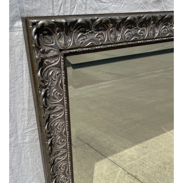 Silver Gilded Carved Wood Mirror For Sale In Sacramento - Image 6 of 14
