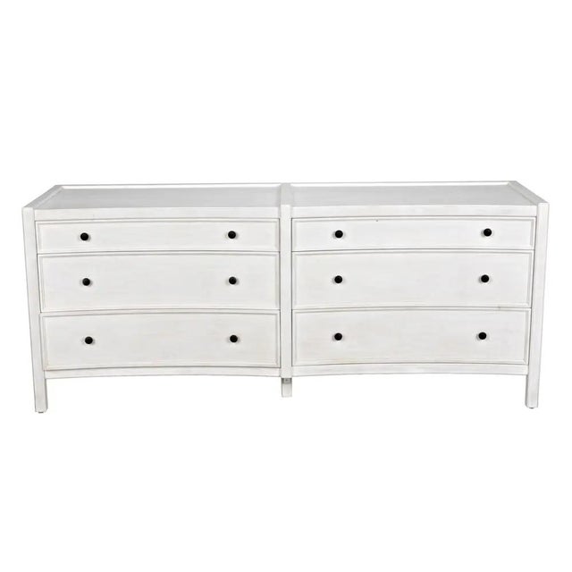 Noir NOIR Hampton 6 Drawer Dresser, White Wash For Sale - Image 4 of 11
