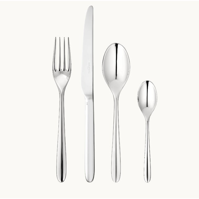 Iconic egg-shaped decorative case containing a 24-piece contemporary silver-plated cutlery set for six people (6 table...
